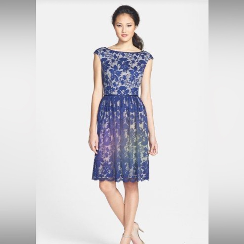 Elegant Blue Lace Dress